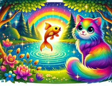 Renkli Kedi ve Altin Balik